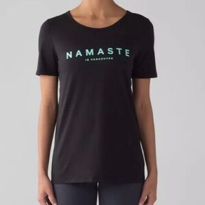 Lululemon Love Crew (Namaste) Black Sz 6 Activewear Workout Fitness Gym
